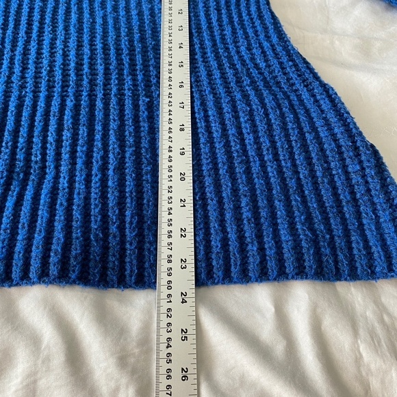 Soaked in Luxury (SAMPLE) Women's Blue Mock Neck Knit LS Sweater Size S/M Flared - Picture 10 of 13
